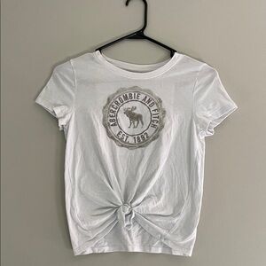 Abercrombie & Fitch‎ White Graphic Knot Tee